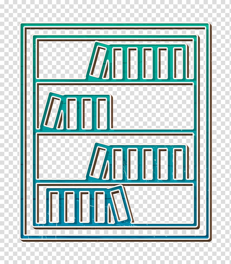 Bookcase icon Furniture and household icon Interiors icon, Line, Rectangle transparent background PNG clipart