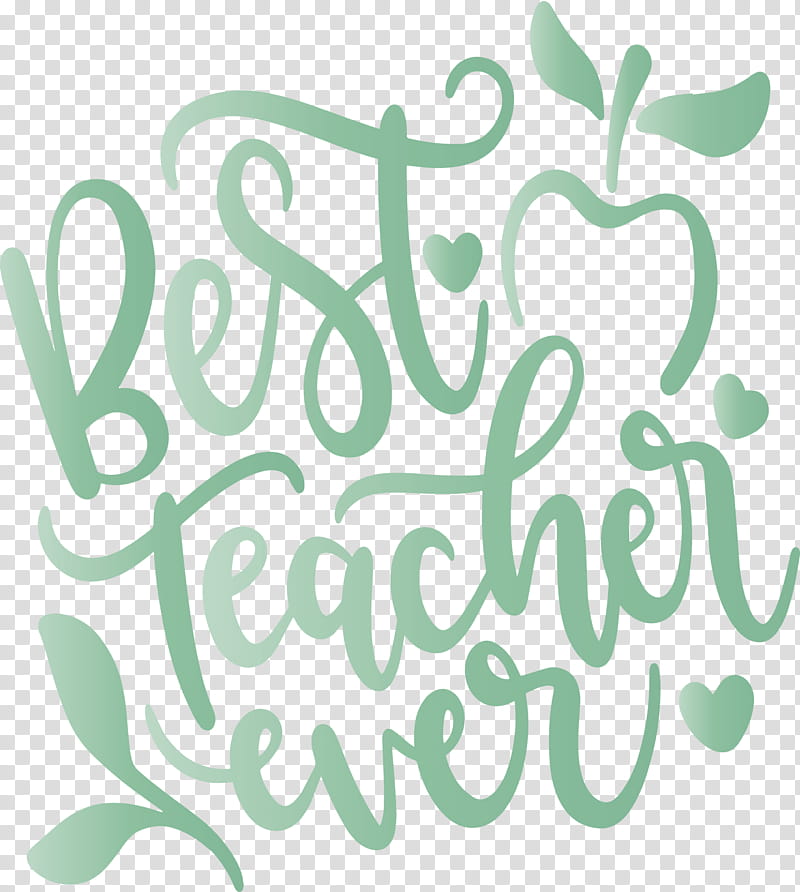 Teachers Day Best Teacher, Logo, Green, Flower, Leaf, Area, Line, Fruit transparent background PNG clipart