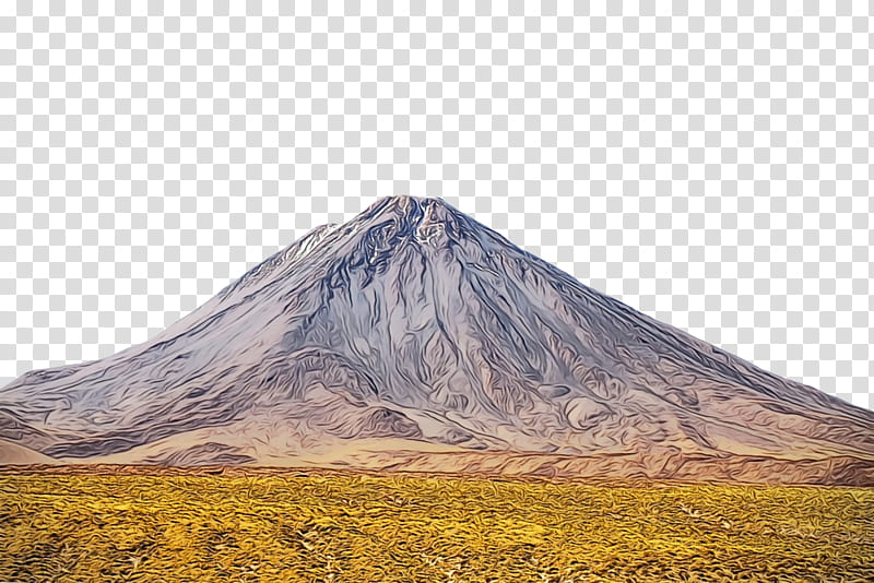 stratovolcano mount scenery volcano lava dome volcanic plug, Watercolor, Paint, Wet Ink, Shield Volcano, Extinct Volcano, Tundra, Ecoregion transparent background PNG clipart