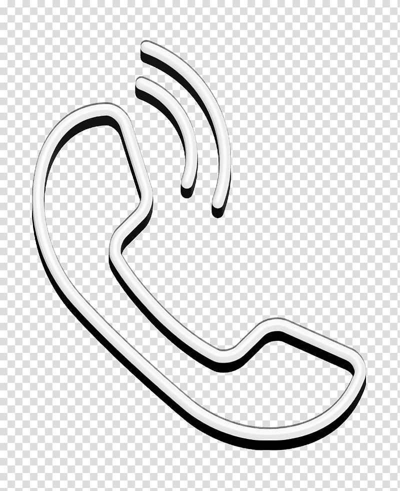 Mobile phone auricular part outline with call sound lines icon Phone icon Tools and utensils icon, Line Art, Black And White
, Symbol, Chemical Symbol, Jewellery, Bathroom transparent background PNG clipart