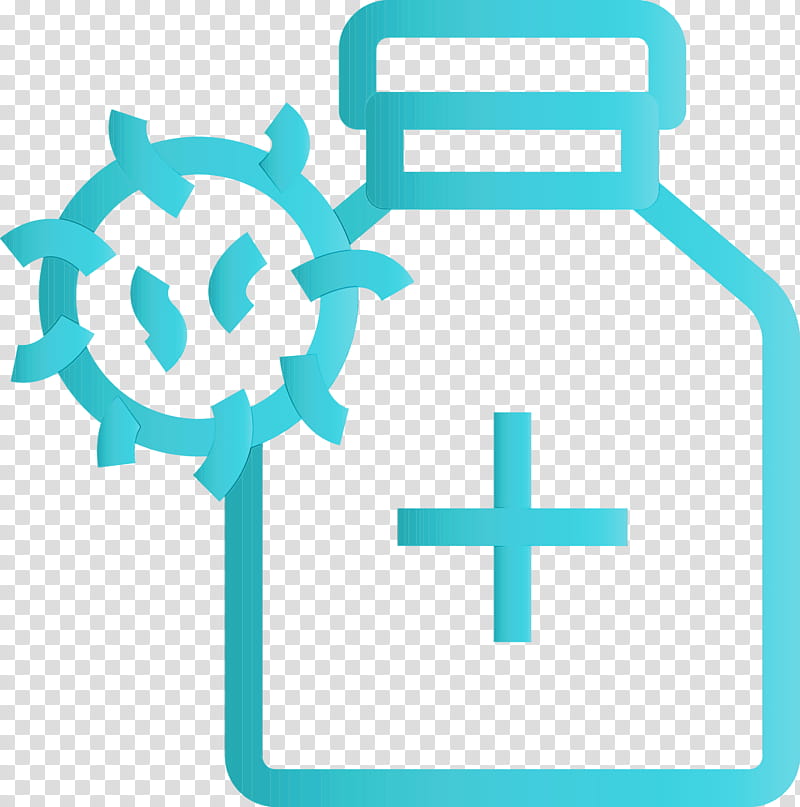 turquoise aqua symbol, Medicine, Coronavirus, COVID, Watercolor, Paint, Wet Ink transparent background PNG clipart
