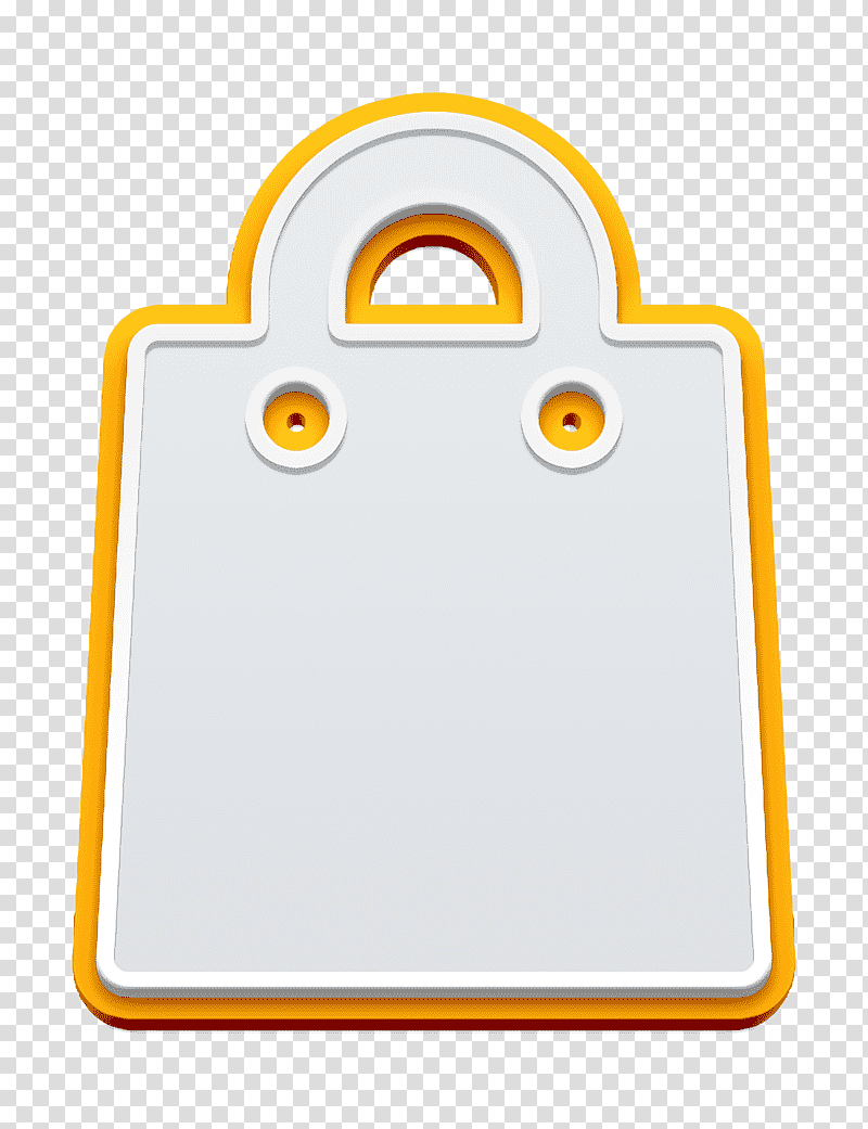 Web Pictograms icon Supermarket Bag icon commerce icon, Buy Icon, Yellow, Meter, Line, Cartoon, Material transparent background PNG clipart