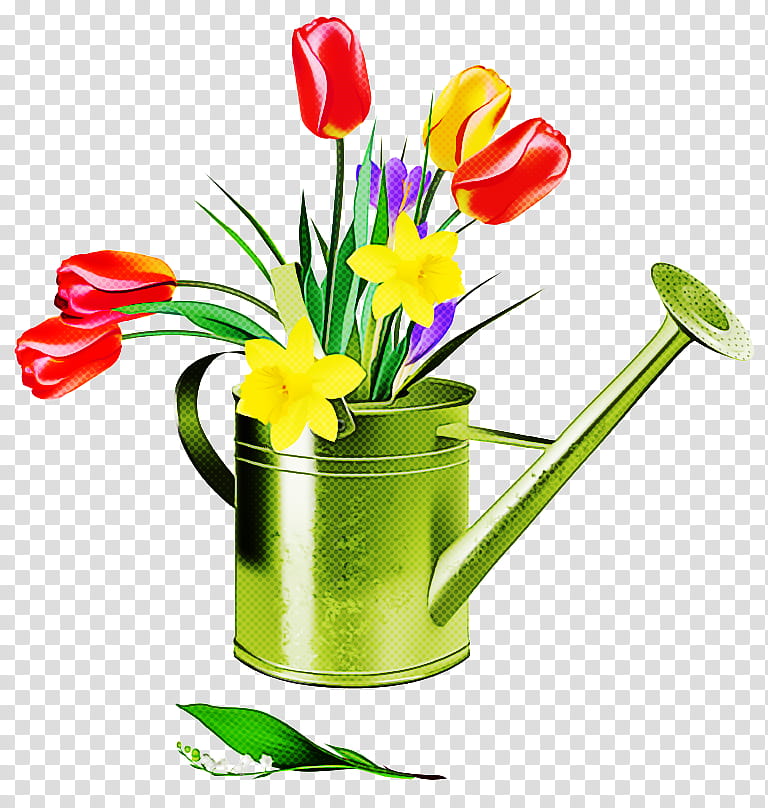 flowerpot cut flowers flower tulip watering can, Plant transparent background PNG clipart