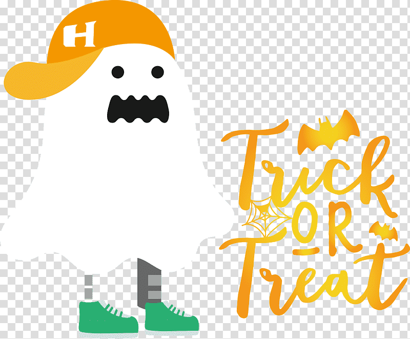trick or treat Trick-or-treating Halloween, Trickortreating, Halloween , Smiley, Emoticon, Logo, Yellow transparent background PNG clipart