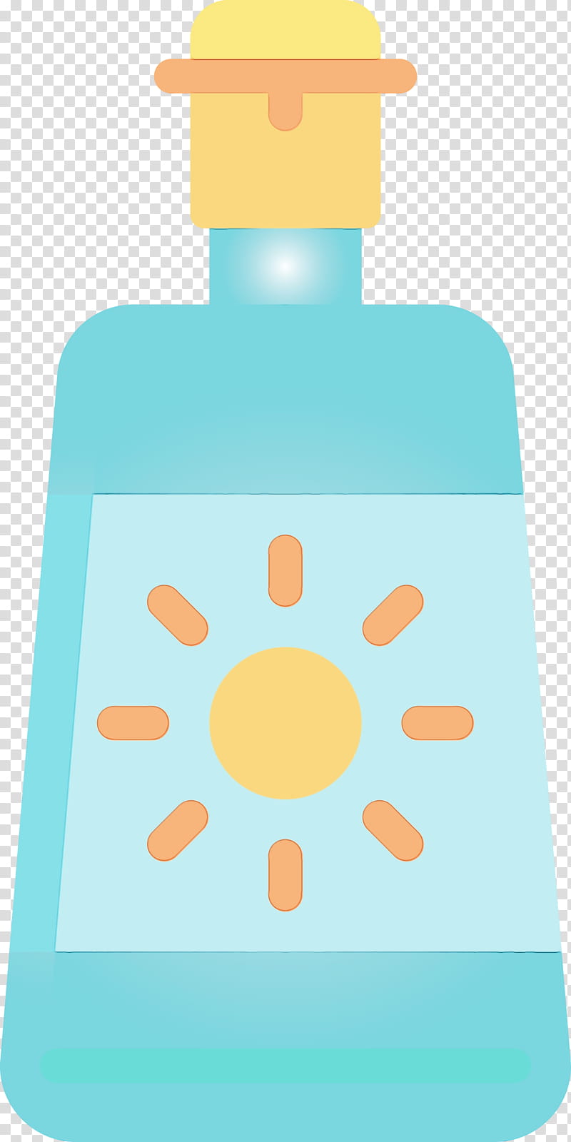 Plastic bottle, Sunblock, Watercolor, Paint, Wet Ink, Orange, Water Bottle transparent background PNG clipart