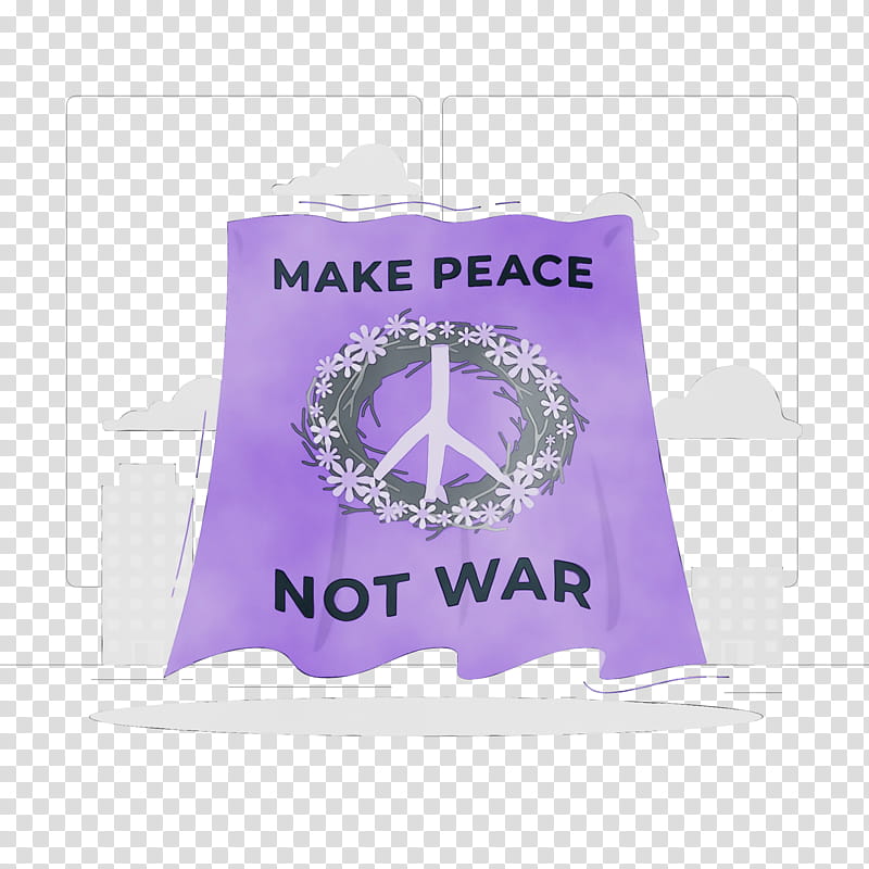 Lavender, Make Peace Not War, Peace Day, Watercolor, Paint, Wet Ink, Style Stories, Text transparent background PNG clipart