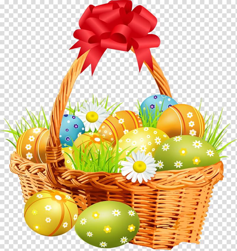 Easter Eggs in Basket PNG Transparent Clipart​