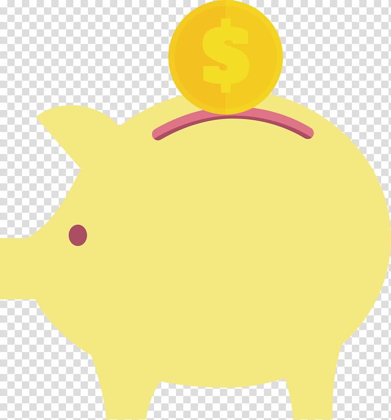 Tax Elements, Piggy Bank, Yellow, Snout transparent background PNG clipart