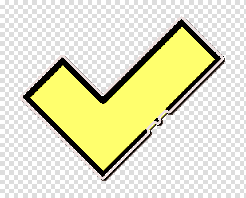 Rating and Validation icon Accept icon Tick icon, Symbol, Line, Chemical Symbol, Triangle, Yellow, Meter transparent background PNG clipart