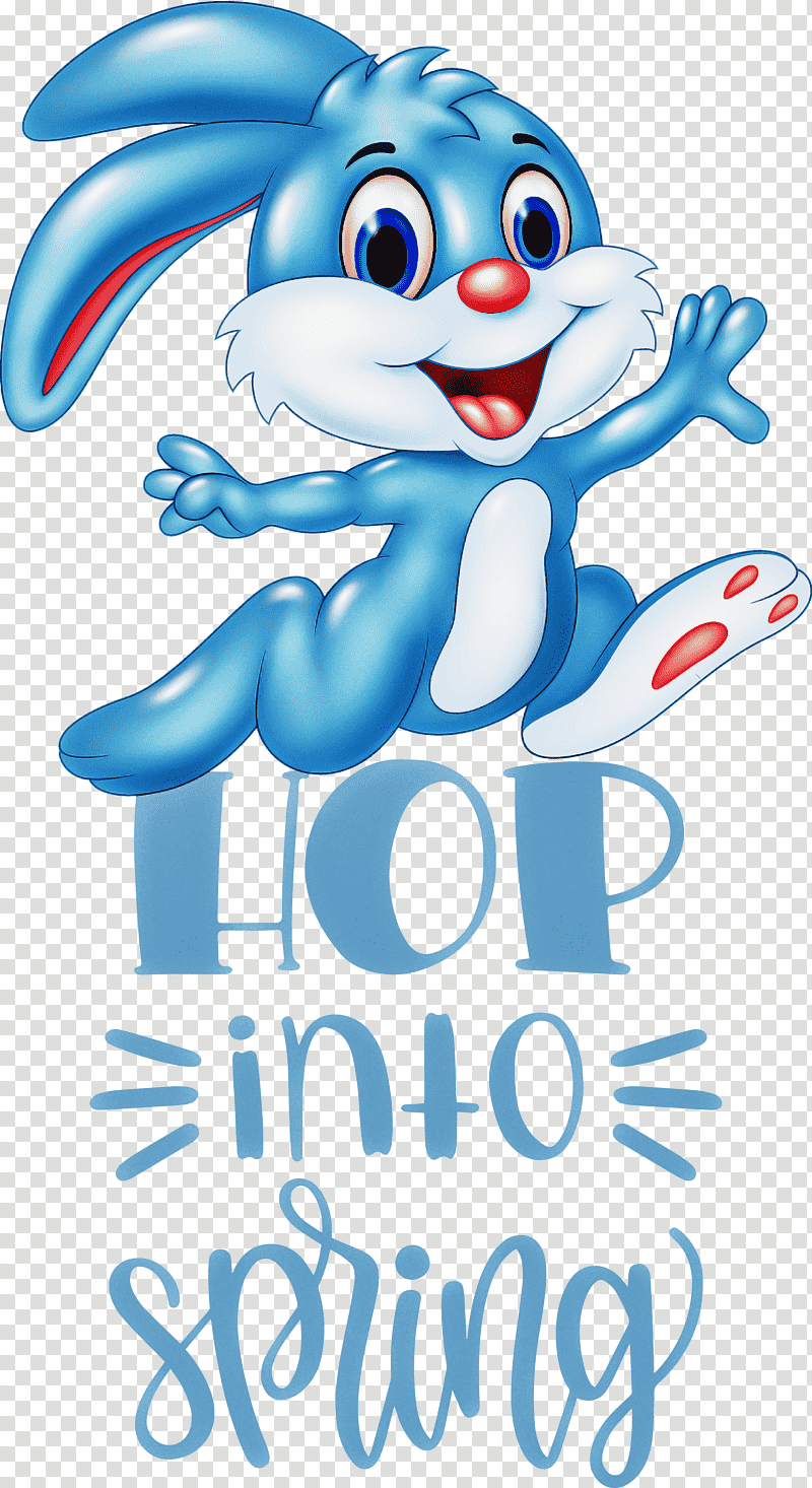 Hop Into Spring Happy Easter Easter Day, Hare, Rabbit, Cartoon, Humour, Drawing, Royaltyfree transparent background PNG clipart