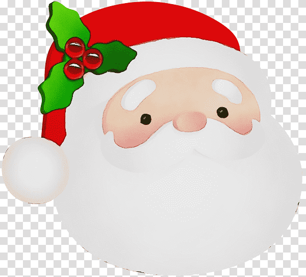 Santa Claus, Watercolor, Paint, Wet Ink, Christmas Day, Christmas Ornament M, Bauble transparent background PNG clipart