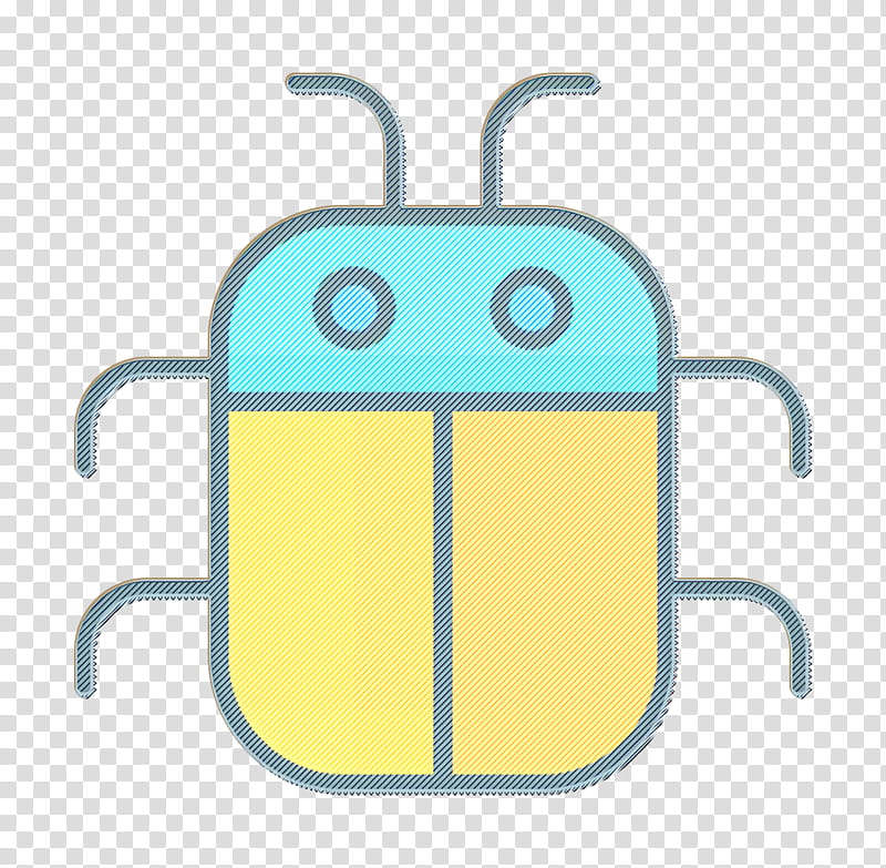 Coding icon Bug icon, Yellow, Green, Line, Logo, Smile, Tableware transparent background PNG clipart