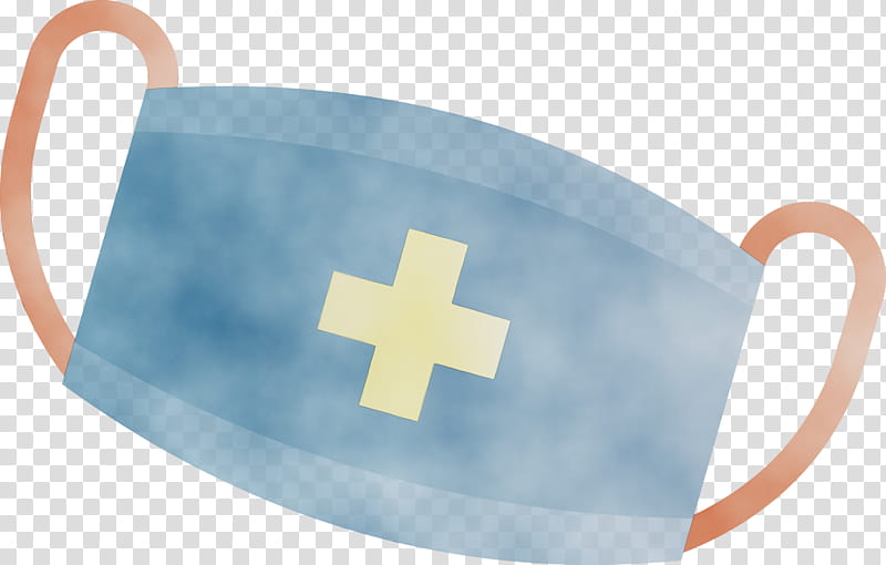 blue mug flag cross symbol, Medical Mask, Surgical Mask, Watercolor, Paint, Wet Ink, Drinkware, Tableware transparent background PNG clipart