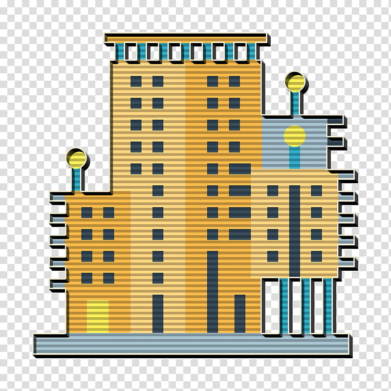 Condominium icon City garden tower icon Pattaya icon, Yellow, Architecture, Building, Facade transparent background PNG clipart