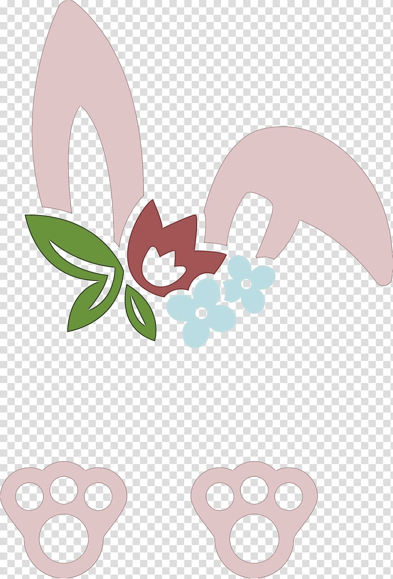Easter bunny Easter Day Rabbit, Nose, Pink, Plant, Heart, Flower transparent background PNG clipart