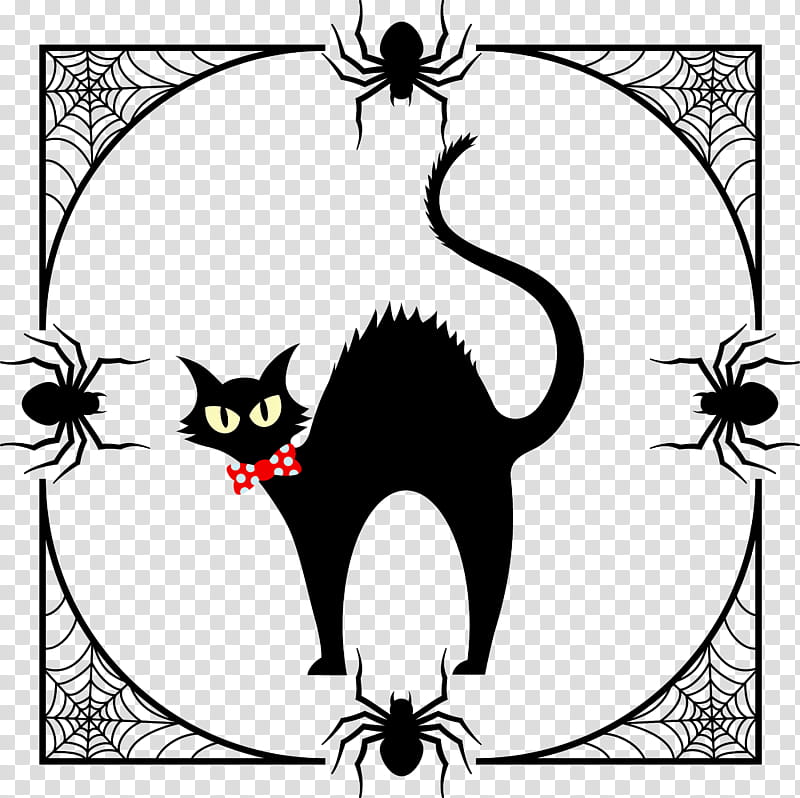 Halloween, Halloween , Cat, Visual Arts, Black Cat, Black And White
, Catlike, Silhouette transparent background PNG clipart