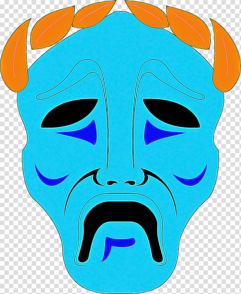 face head blue nose turquoise, Headgear, Costume, Mask transparent background PNG clipart