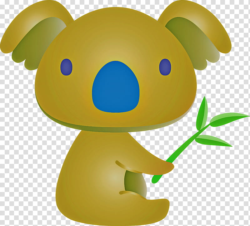 Baby toys, Koala, Green, Cartoon, Yellow, Animal Figure, Grass, Smile transparent background PNG clipart