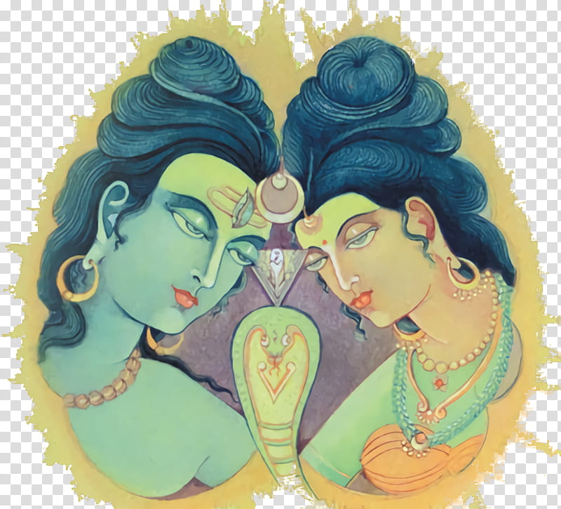 Teej Hartalika Teej Monsoon Festival, Cartoon, Turquoise transparent background PNG clipart