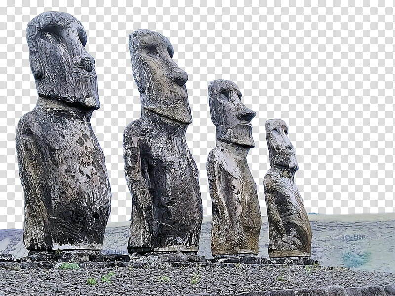 moai statue sculpture mixed media artist, Royaltyfree, Easter Island transparent background PNG clipart