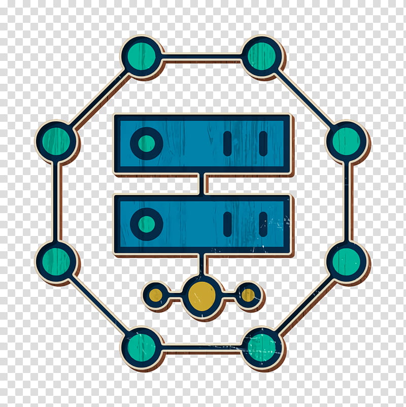 Server icon Network icon Cyber icon, Turquoise, Teal, Line, Circle transparent background PNG clipart