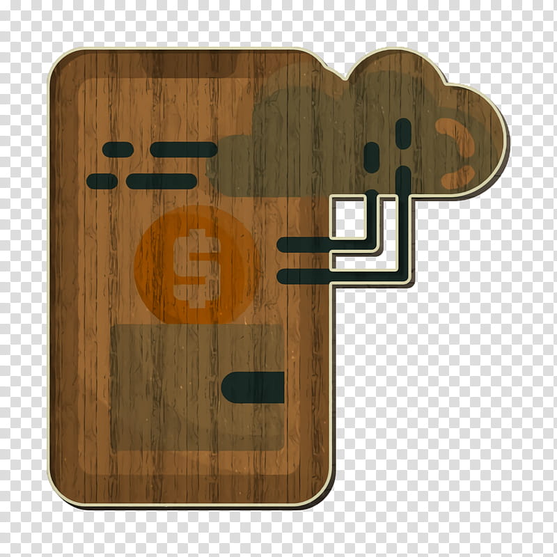 Fintech icon Cashless icon, Brown, Wood, Wood Stain, Symbol, Hardwood, Number, Plywood transparent background PNG clipart