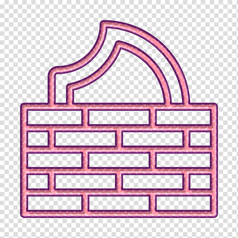 Firewall icon Data Protection icon Hacker icon, Pink, Line, Brick, Rectangle transparent background PNG clipart