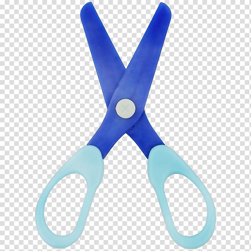 scissors cutting tool plastic office instrument office supplies, Watercolor, Paint, Wet Ink transparent background PNG clipart