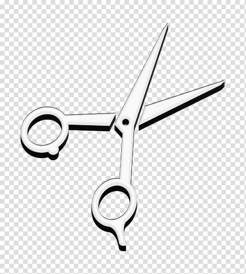 Hair Salon icon Scissors opened tool icon Tools and utensils icon, Scissor Icon, Hardware Accessory, Hair Shear, Line, Angle, Jewellery transparent background PNG clipart
