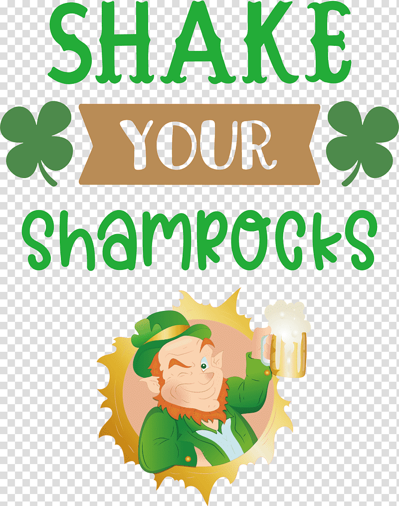 Shake Your Shamrocks St Patricks Day Saint Patrick, Cartoon, Leaf, Green, Character, Meter, Mtree transparent background PNG clipart