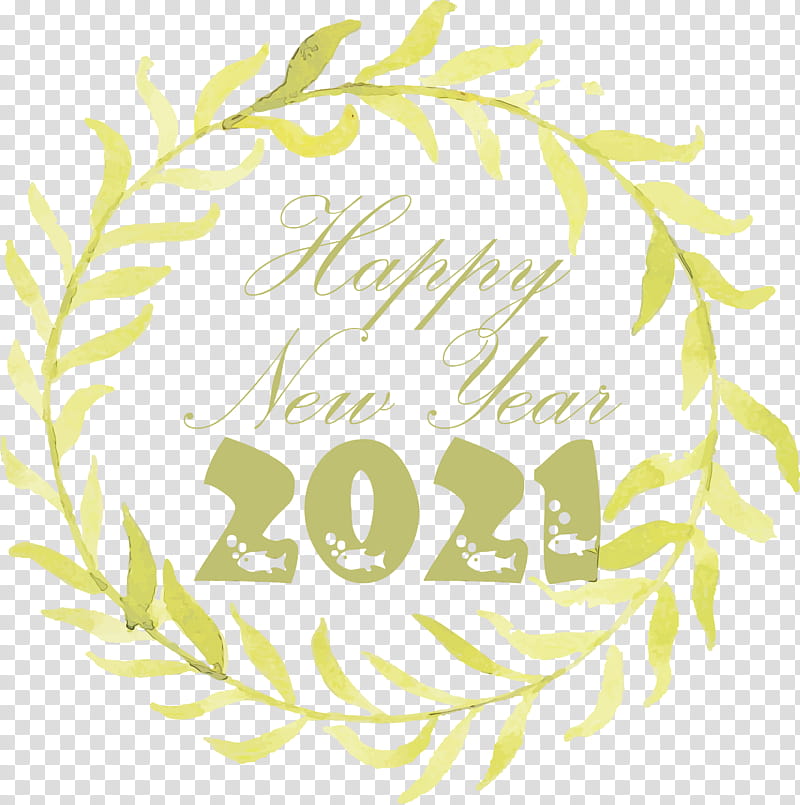 Floral design, Happy New Year 2021, Welcome 2021, Hello 2021, Watercolor, Paint, Wet Ink, M02csf transparent background PNG clipart