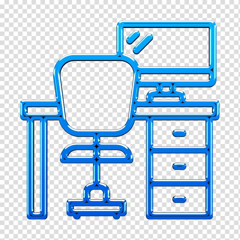 Desk icon Office icon, Table, Commercial Cleaning, Furniture, Small Officehome Office, Telecommuting, Office Chair transparent background PNG clipart