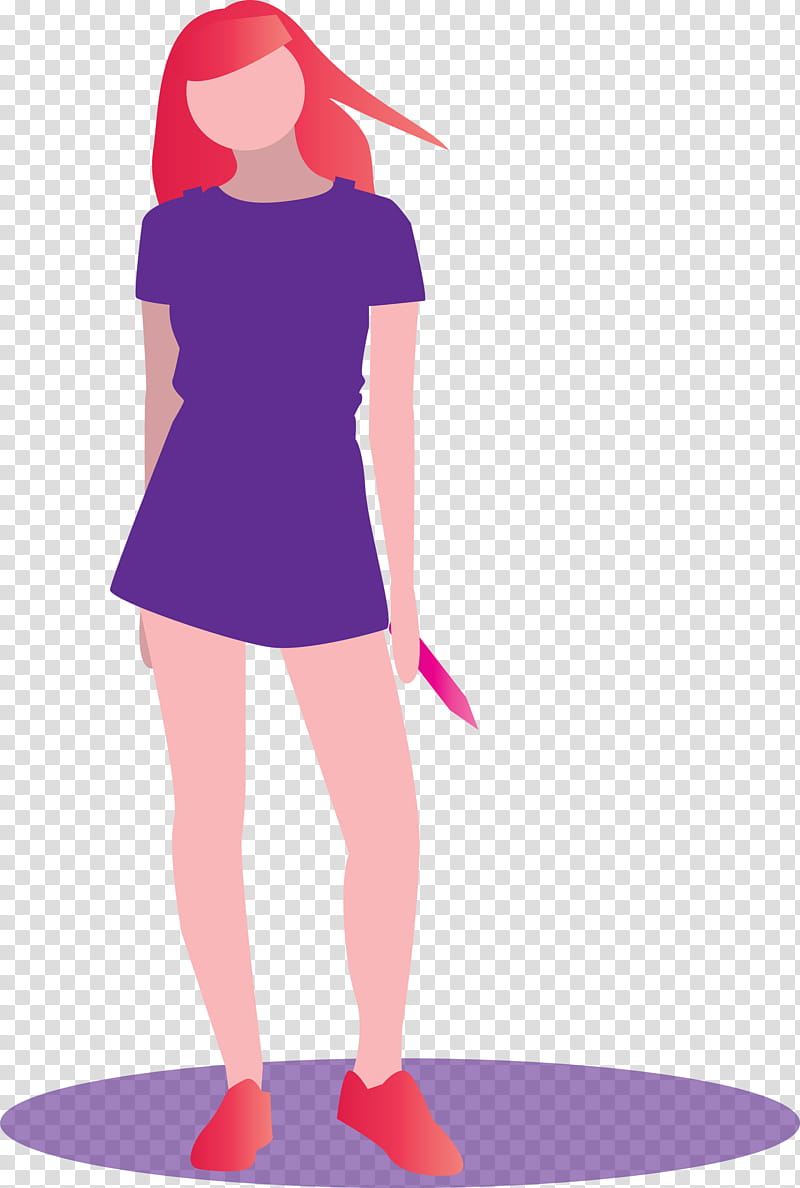 fashion girl, Standing, Pink, Magenta, Costume, Style transparent background PNG clipart