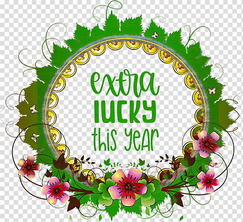 Saint Patrick Patricks Day Extra Lucky, Drawing, Painting, Watercolor, Clock, Frame, Wall Clock transparent background PNG clipart