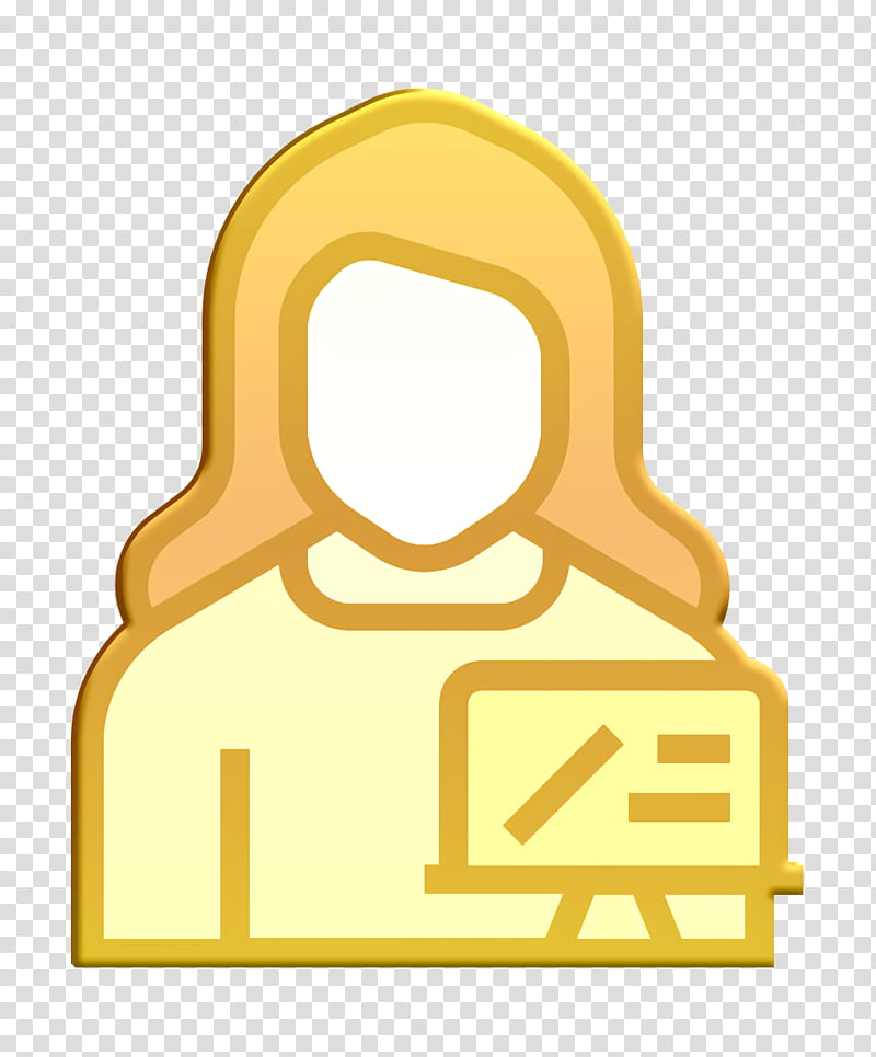 Teacher icon Jobs and Occupations icon, Yellow transparent background PNG clipart