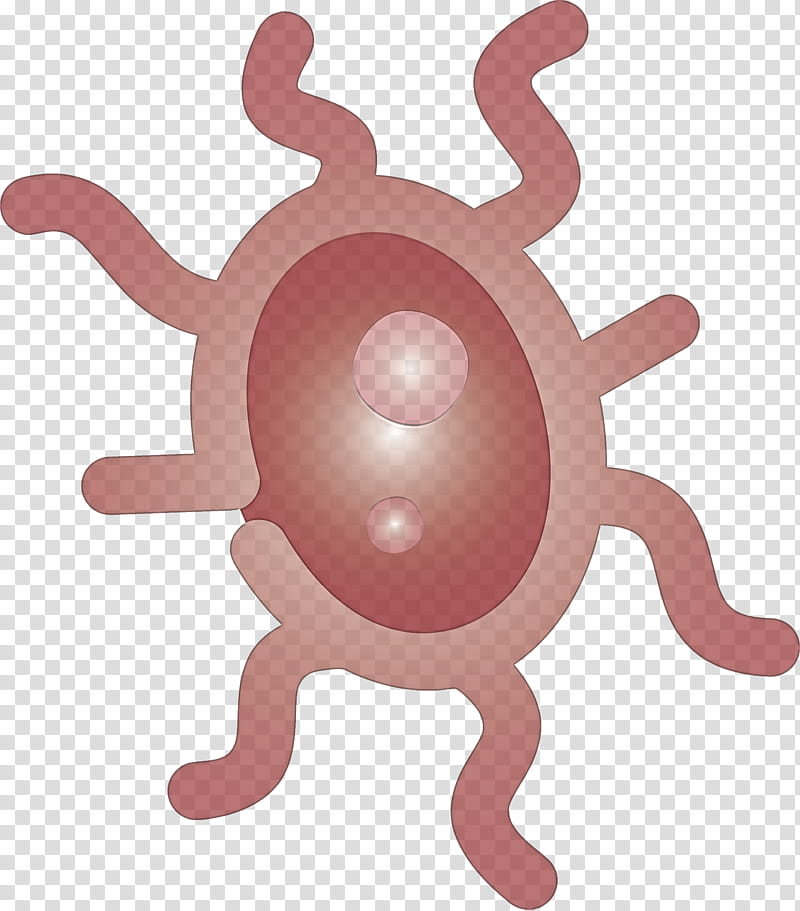 Bacteria germs virus, Cartoon, Pink, Octopus transparent background PNG clipart