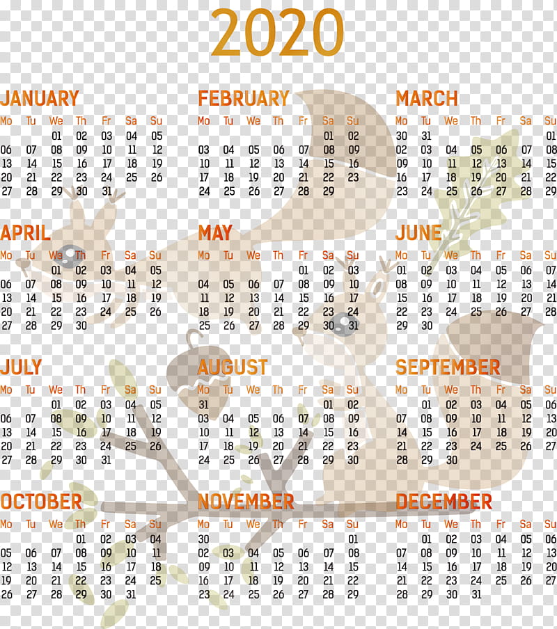 calendar system font line meter 2004, 2020 Yearly Calendar, Printable 2020 Yearly Calendar Template, Full Year Calendar 2020, Watercolor, Paint, Wet Ink transparent background PNG clipart