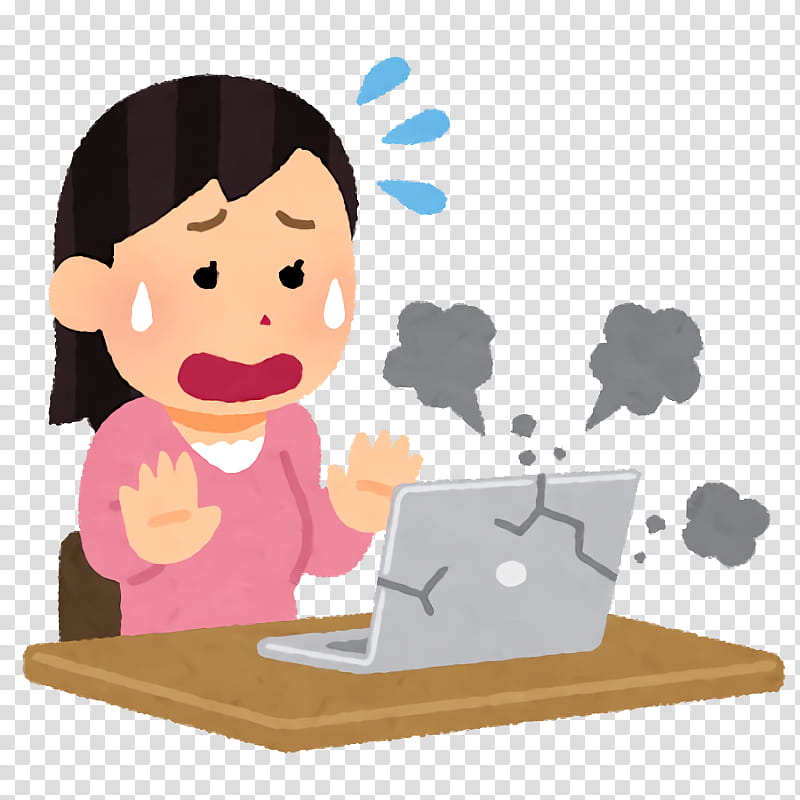 computer crash, Cartoon transparent background PNG clipart