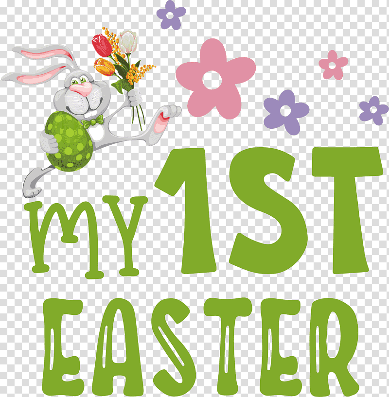 My 1st Easter easter bunny easter day, Meter, Floral Design, Logo, Tree, Happiness, Behavior transparent background PNG clipart