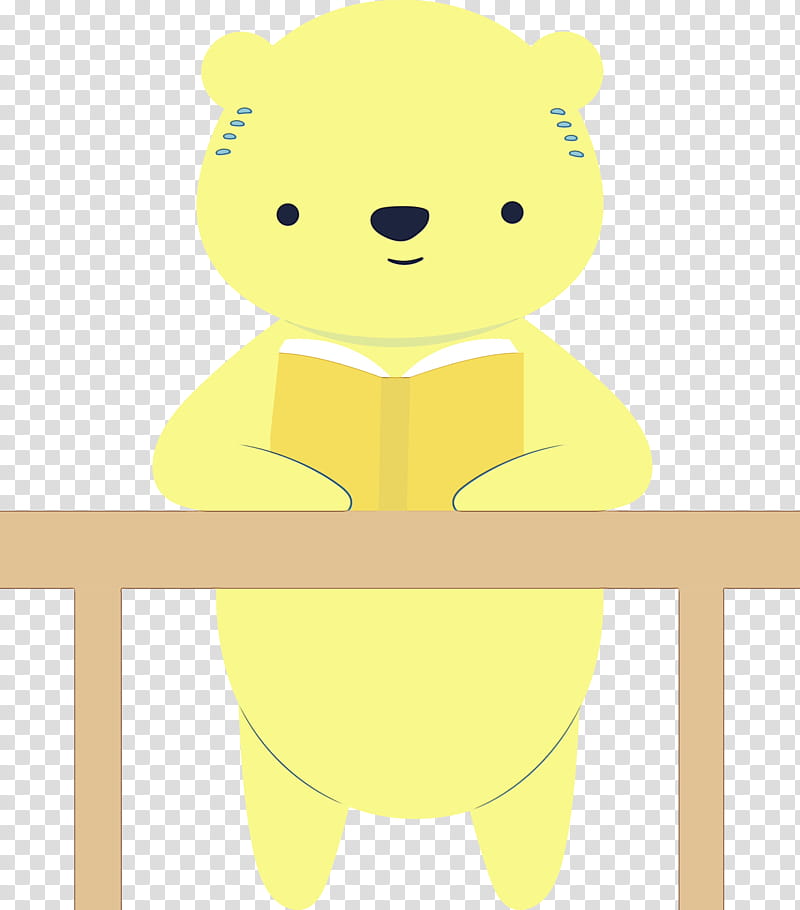 Teddy bear, Back To School, School Supplies, Watercolor, Paint, Wet Ink, Dog, Yellow transparent background PNG clipart
