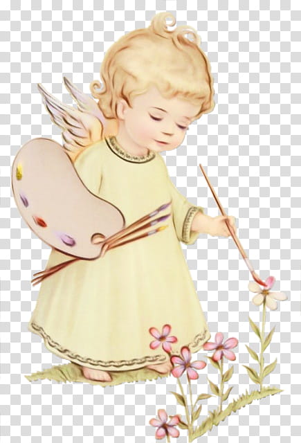 angel child toddler, Watercolor, Paint, Wet Ink transparent background PNG clipart