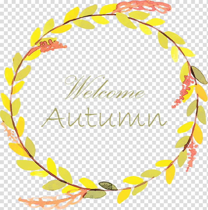 Floral design, Hello Autumn, Welcome Autumn, Hello Fall, Welcome Fall, Watercolor, Paint, Wet Ink transparent background PNG clipart