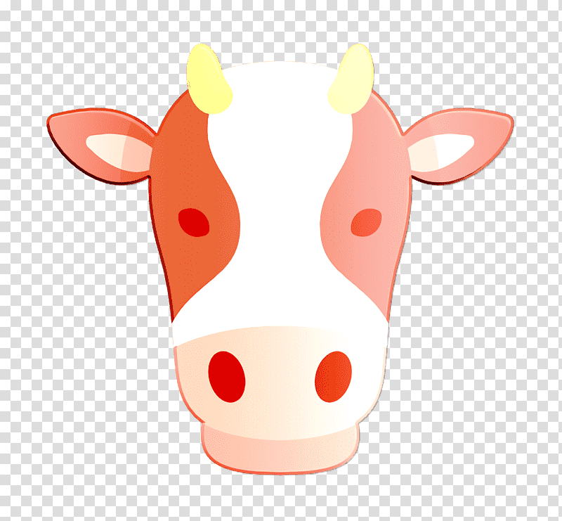 Animal icon Cow icon, Snout, Red, Meter, Cartoon transparent background PNG clipart