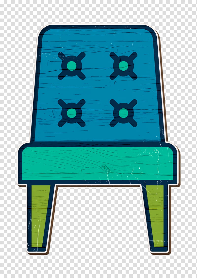Chair icon Interiors icon, Green, Furniture, Turquoise, Table, Step Stool, Ladder, Electric Blue transparent background PNG clipart