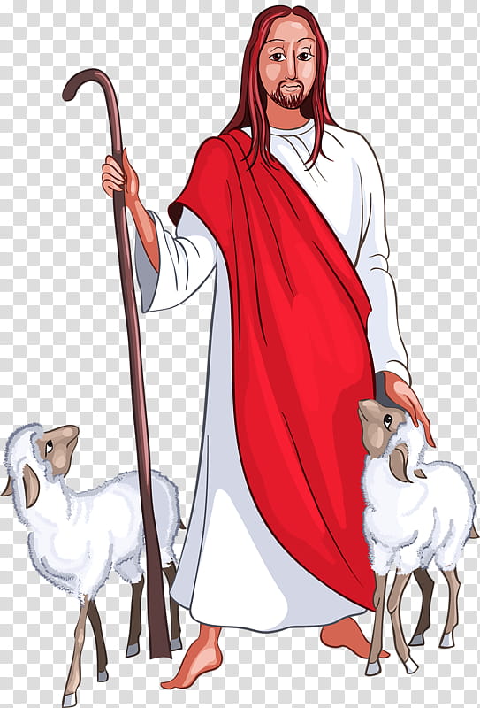 Jesus, Shepherd, Cartoon, Drawing, Pastor, Good Shepherd, Costume transparent background PNG clipart