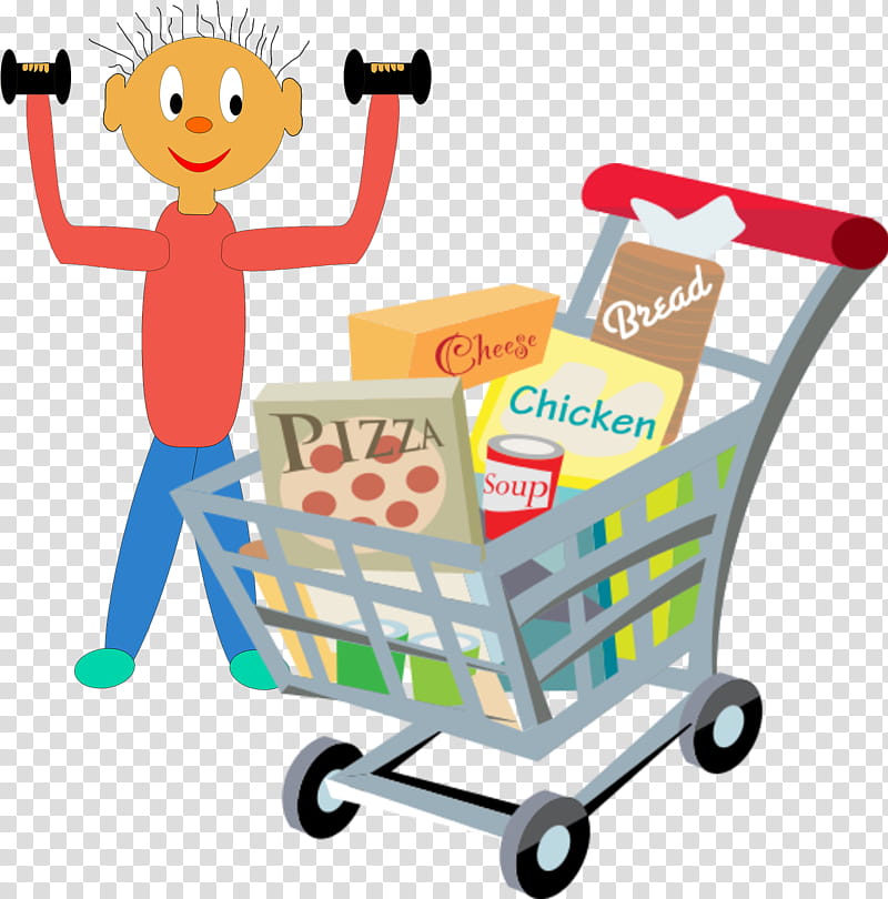 Junk Food, Shopping Cart, Child, Exercise, Grocery Store, Physical Fitness, Cartoon, Vehicle transparent background PNG clipart