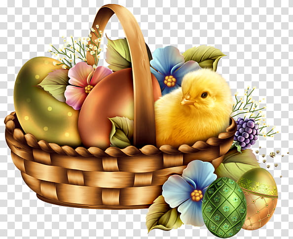 Easter bunny, Basket, Easter
, Picnic Basket, Gift Basket, Hamper, Storage Basket, Home Accessories transparent background PNG clipart