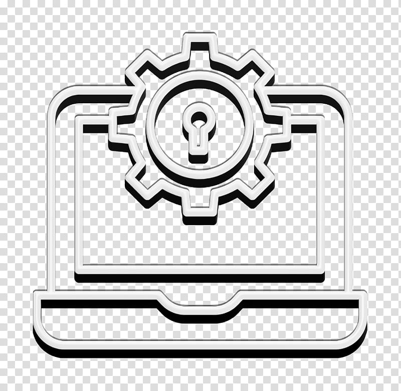 Laptop icon System icon Cyber icon, Line, Line Art, Logo, Symbol, Emblem transparent background PNG clipart