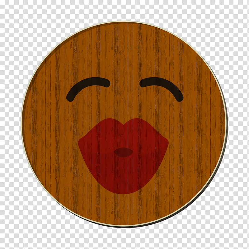 Emoji icon Kissing icon Emoticons icon, Wood Stain, M083vt, Symbol, Cartoon, Text transparent background PNG clipart