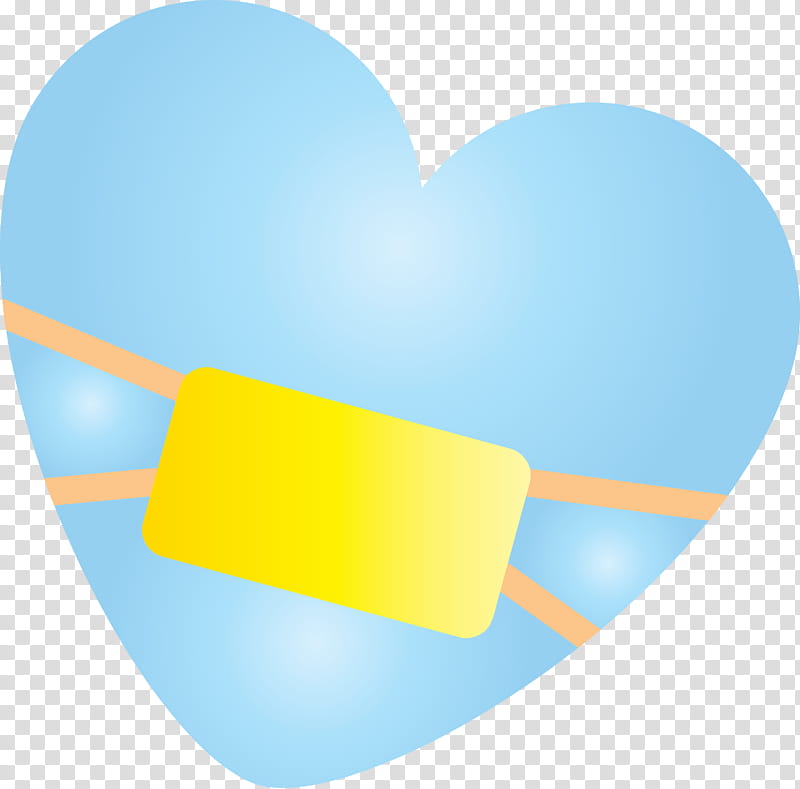emoji medical mask Corona Virus Disease, Heart, Turquoise, Blue, Yellow, Azure, Cloud, Love transparent background PNG clipart